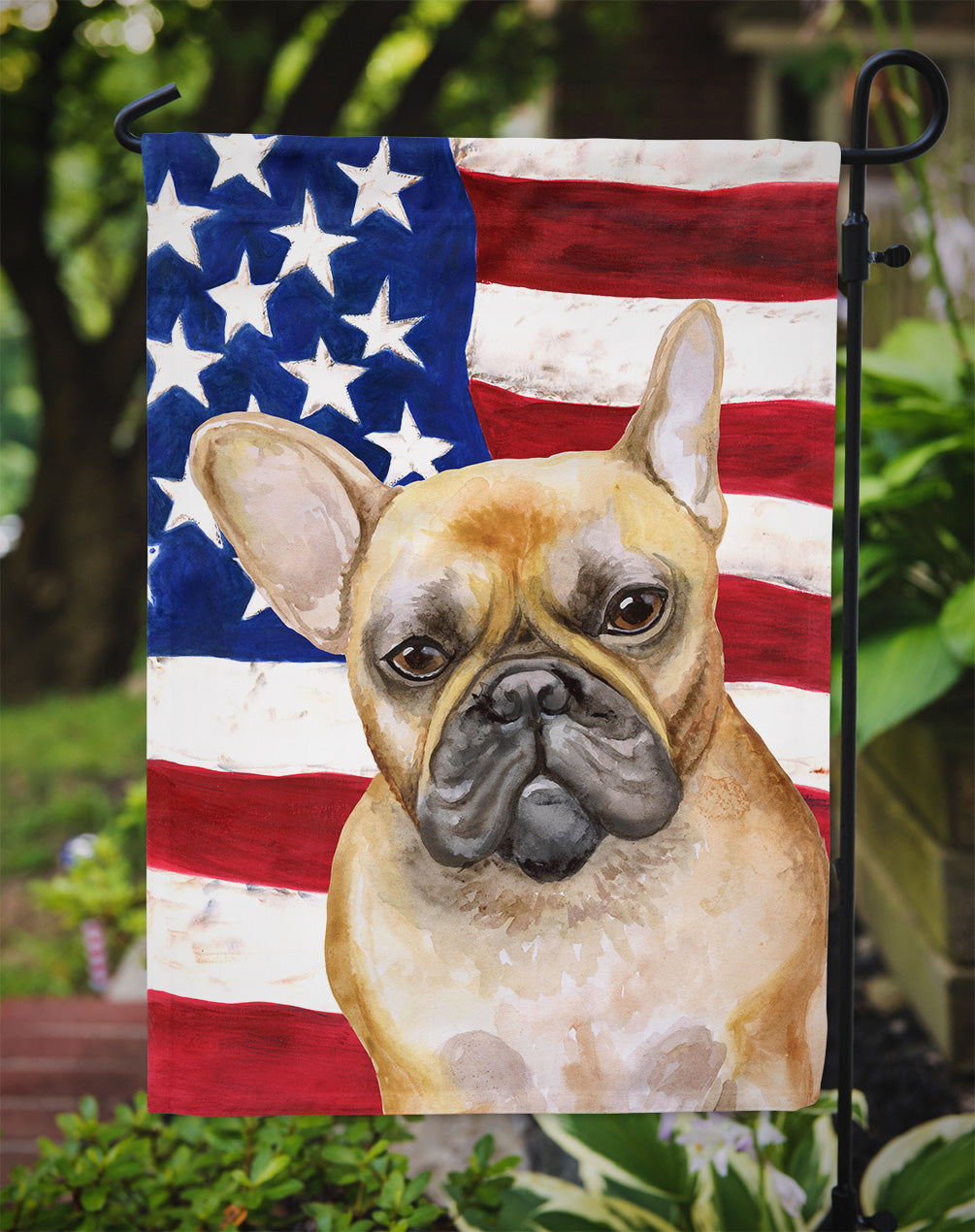 French Bulldog Patriotic Garden Flag Mailbox Decorative Yard Banner Outside Patio Artwork for Flower Beds, Garden Size, Multicolor