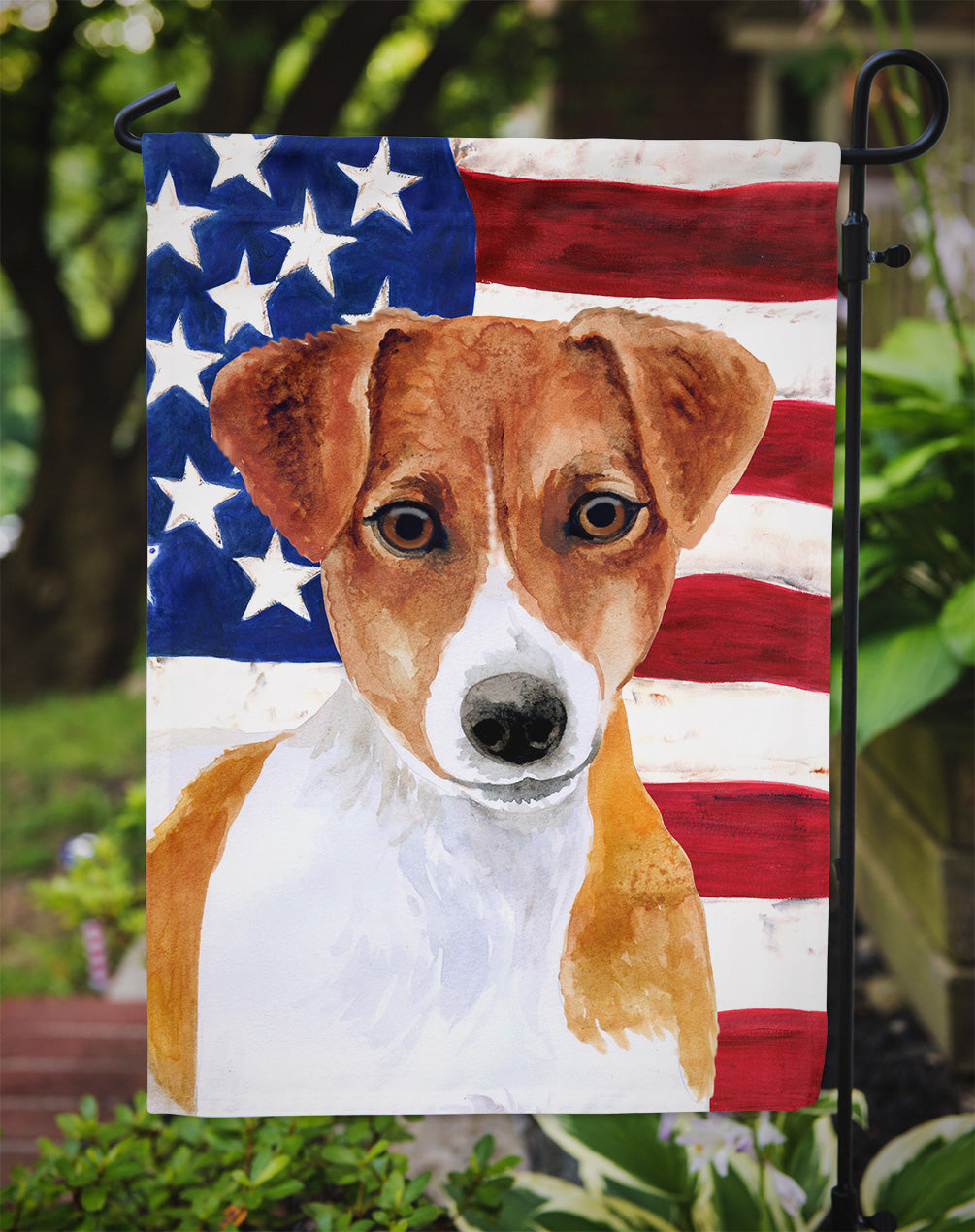 Jack Russell Terrier Patriotic Garden Flag Mailbox Decorative Yard Banner Outside Patio Artwork for Flower Beds, Garden Size, Multicolor