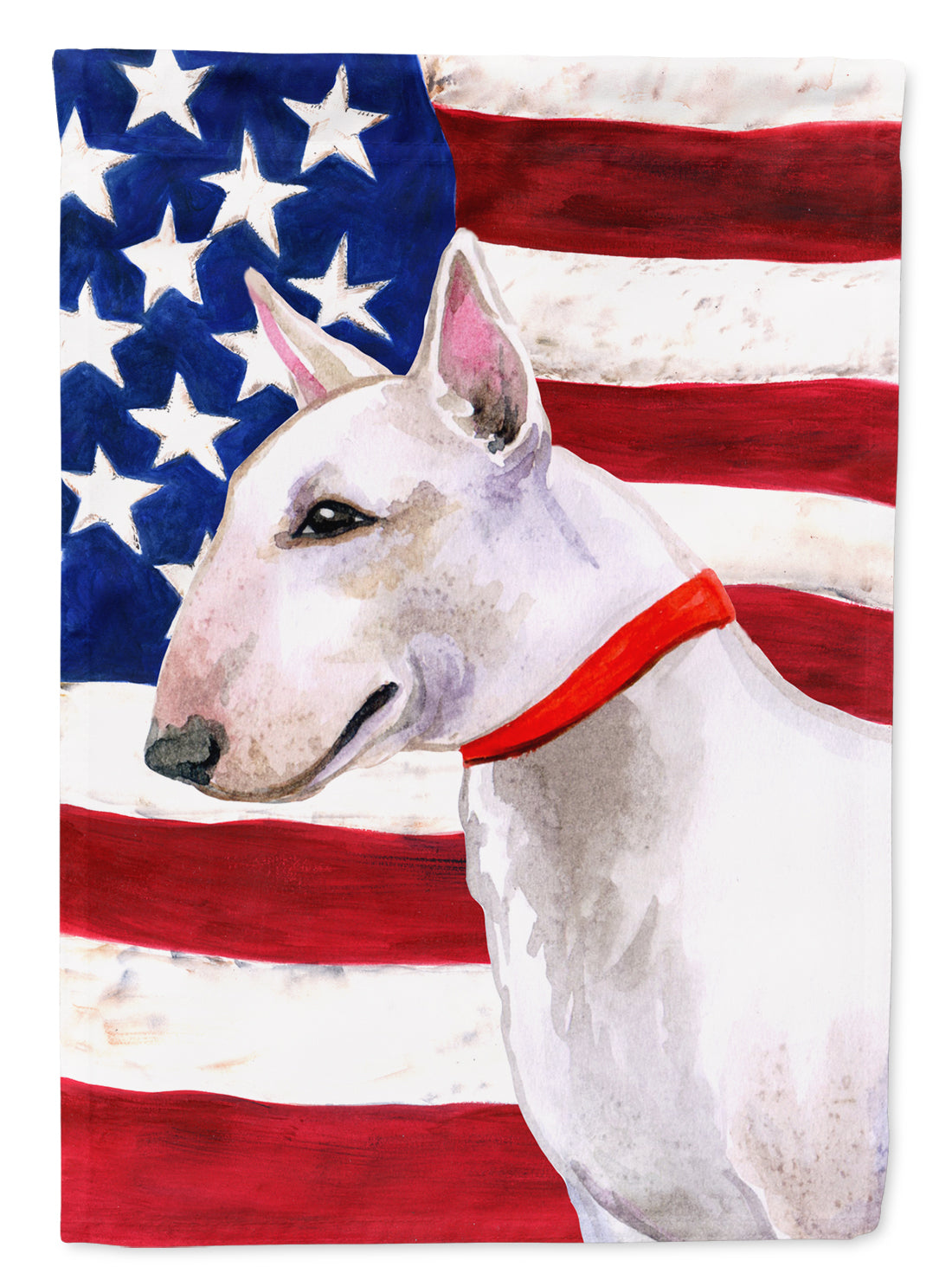 Bull Terrier Patriotic Garden Flag Mailbox Decorative Yard Banner Outside Patio Artwork for Flower Beds, Garden Size, Multicolor