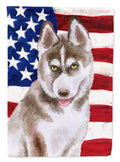 Siberian Husky Grey Patriotic Garden Flag Mailbox Decorative Yard Banner Outside Patio Artwork for Flower Beds, Garden Size, Multicolor