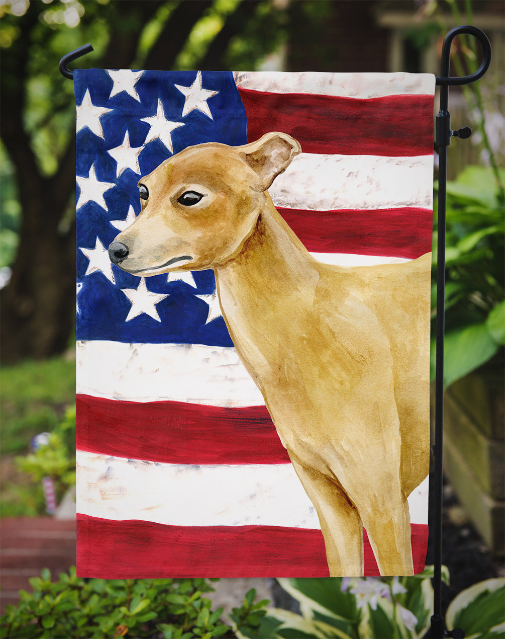 Italian Greyhound Patriotic Garden Flag Mailbox Decorative Yard Banner Outside Patio Artwork for Flower Beds, Garden Size, Multicolor