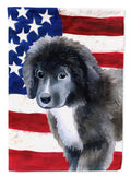 Newfoundland Puppy Patriotic Garden Flag Mailbox Decorative Yard Banner Outside Patio Artwork for Flower Beds, Garden Size, Multicolor