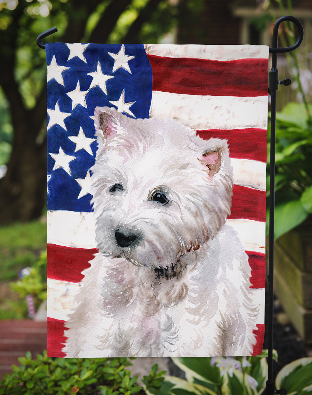 Westie Patriotic Garden Flag Mailbox Decorative Yard Banner Outside Patio Artwork for Flower Beds, Garden Size, Multicolor