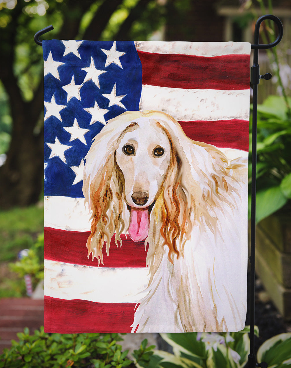 Afghan Hound Patriotic Garden Flag Mailbox Decorative Yard Banner Outside Patio Artwork for Flower Beds, Garden Size, Multicolor