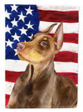 Doberman Pinscher Patriotic Garden Flag Mailbox Decorative Yard Banner Outside Patio Artwork for Flower Beds, Garden Size, Multicolor