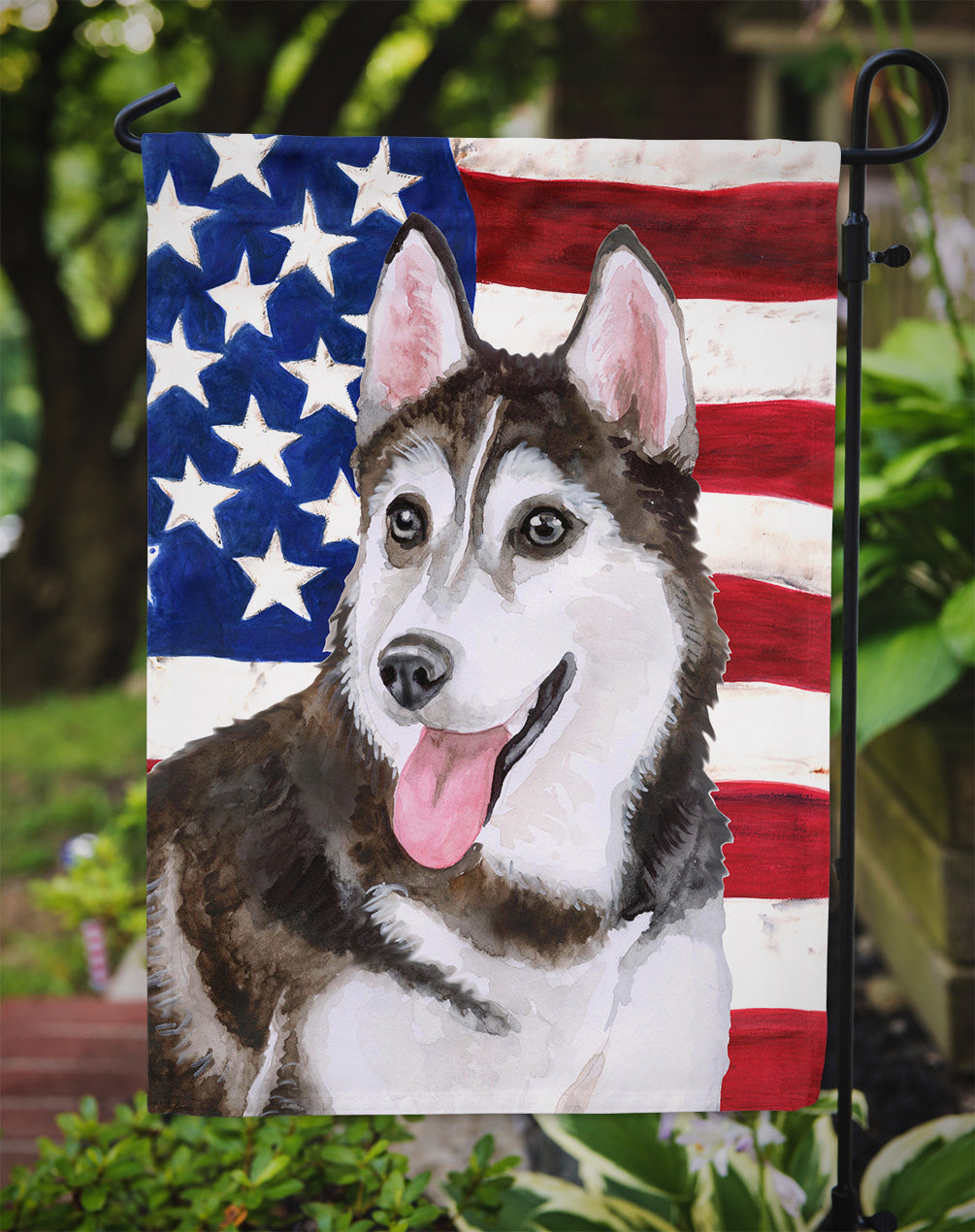 Siberian Husky #2 Patriotic Garden Flag Mailbox Decorative Yard Banner Outside Patio Artwork for Flower Beds, Garden Size, Multicolor