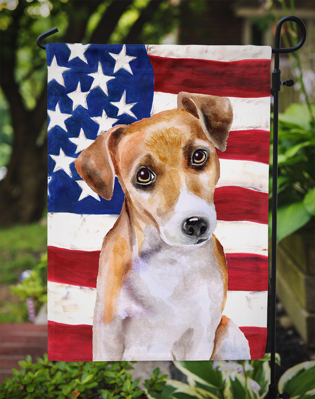 Jack Russell Terrier #2 Patriotic Garden Flag Mailbox Decorative Yard Banner Outside Patio Artwork for Flower Beds, Garden Size, Multicolor