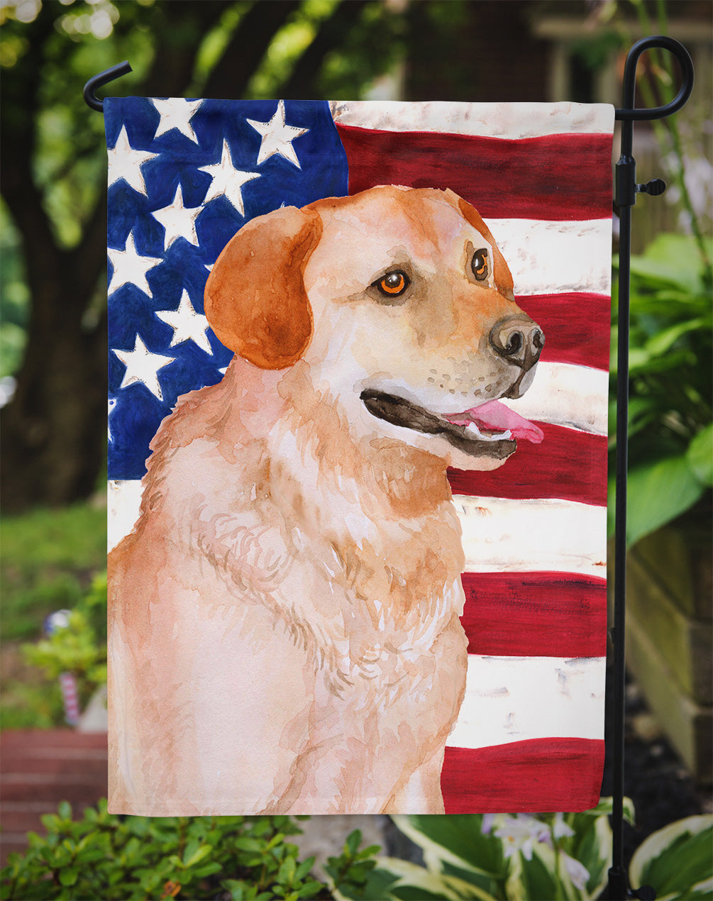 Labrador Retriever Patriotic Garden Flag Mailbox Decorative Yard Banner Outside Patio Artwork for Flower Beds, Garden Size, Multicolor