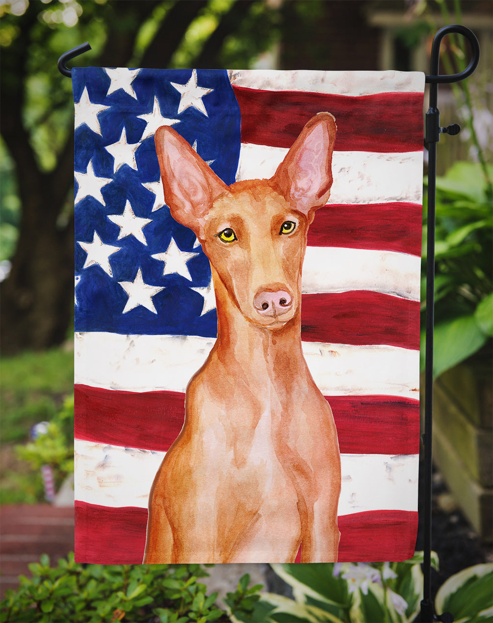 Pharaoh Hound Patriotic Garden Flag Mailbox Decorative Yard Banner Outside Patio Artwork for Flower Beds, Garden Size, Multicolor