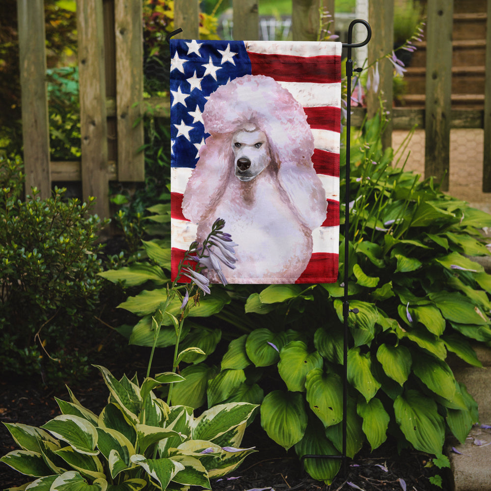 White Standard Poodle Patriotic Garden Flag Mailbox Decorative Yard Banner Outside Patio Artwork for Flower Beds, Garden Size, Multicolor