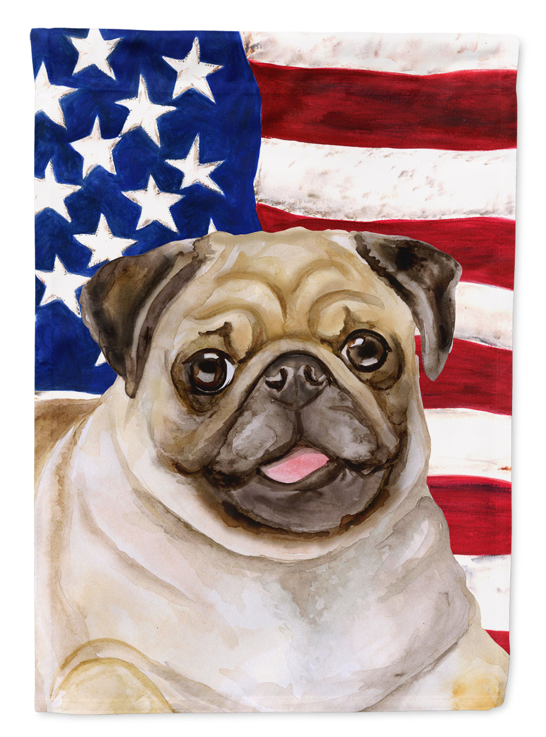 Fawn Pug Patriotic Garden Flag Mailbox Decorative Yard Banner Outside Patio Artwork for Flower Beds, Garden Size, Multicolor