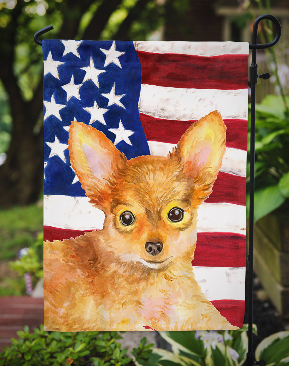 Toy Terrier Patriotic Garden Flag Mailbox Decorative Yard Banner Outside Patio Artwork for Flower Beds, Garden Size, Multicolor