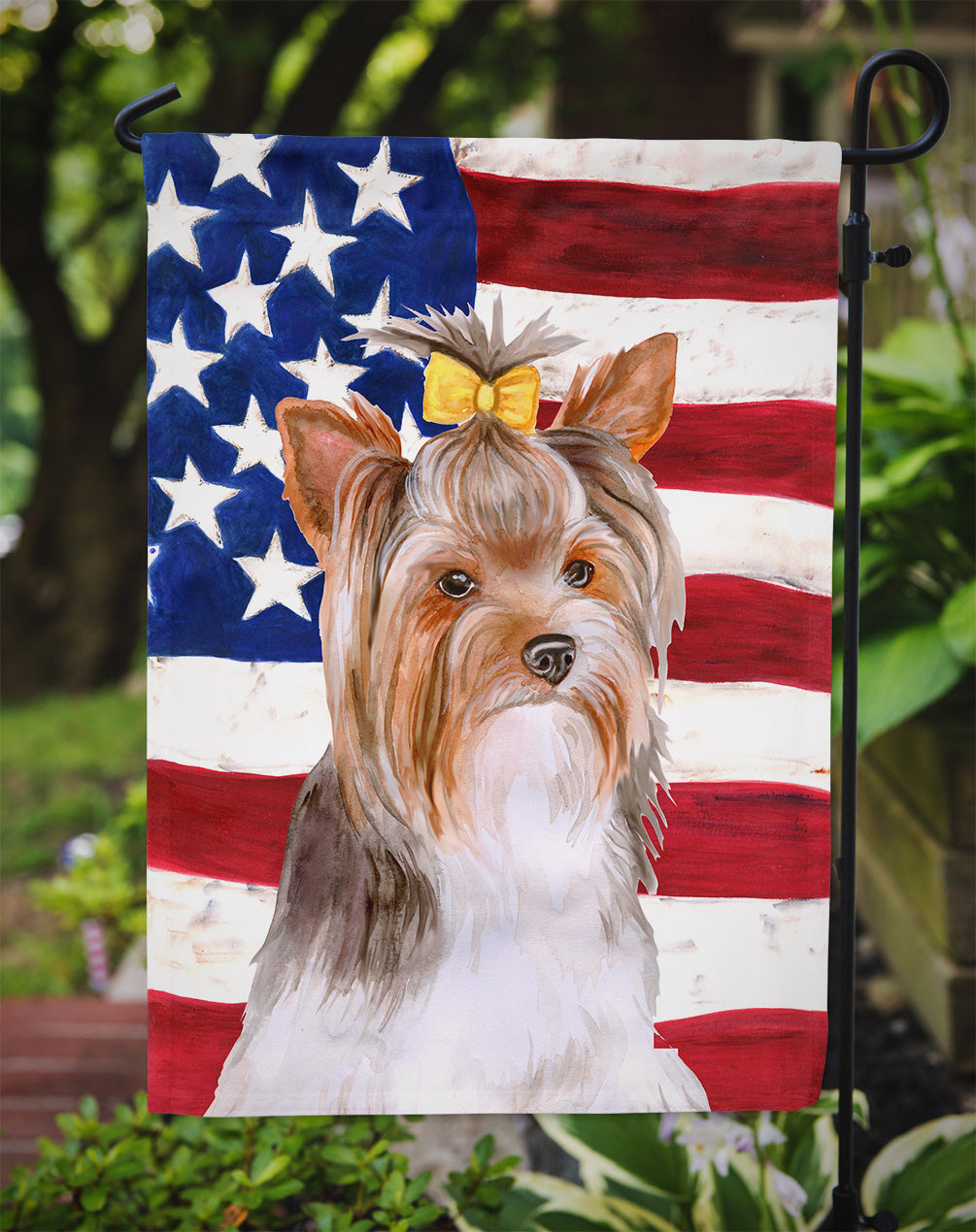 Yorkshire Terrier #2 Patriotic Garden Flag Mailbox Decorative Yard Banner Outside Patio Artwork for Flower Beds, Garden Size, Multicolor