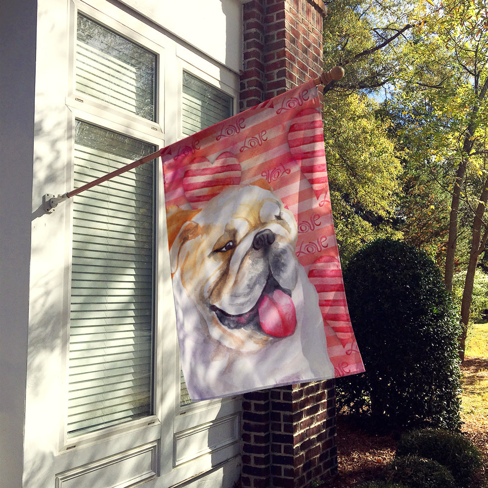 English Bulldog Love Flag Canvas House Size BB9726CHF