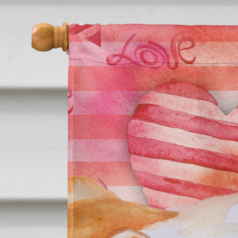 English Bulldog Love Flag Canvas House Size BB9726CHF