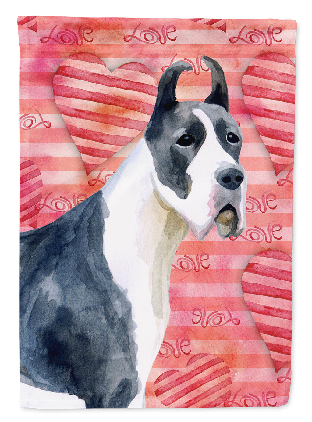 Harlequin Great Dane Love Garden Flag - Outdoor Decorative Yard Flag BB9730GF