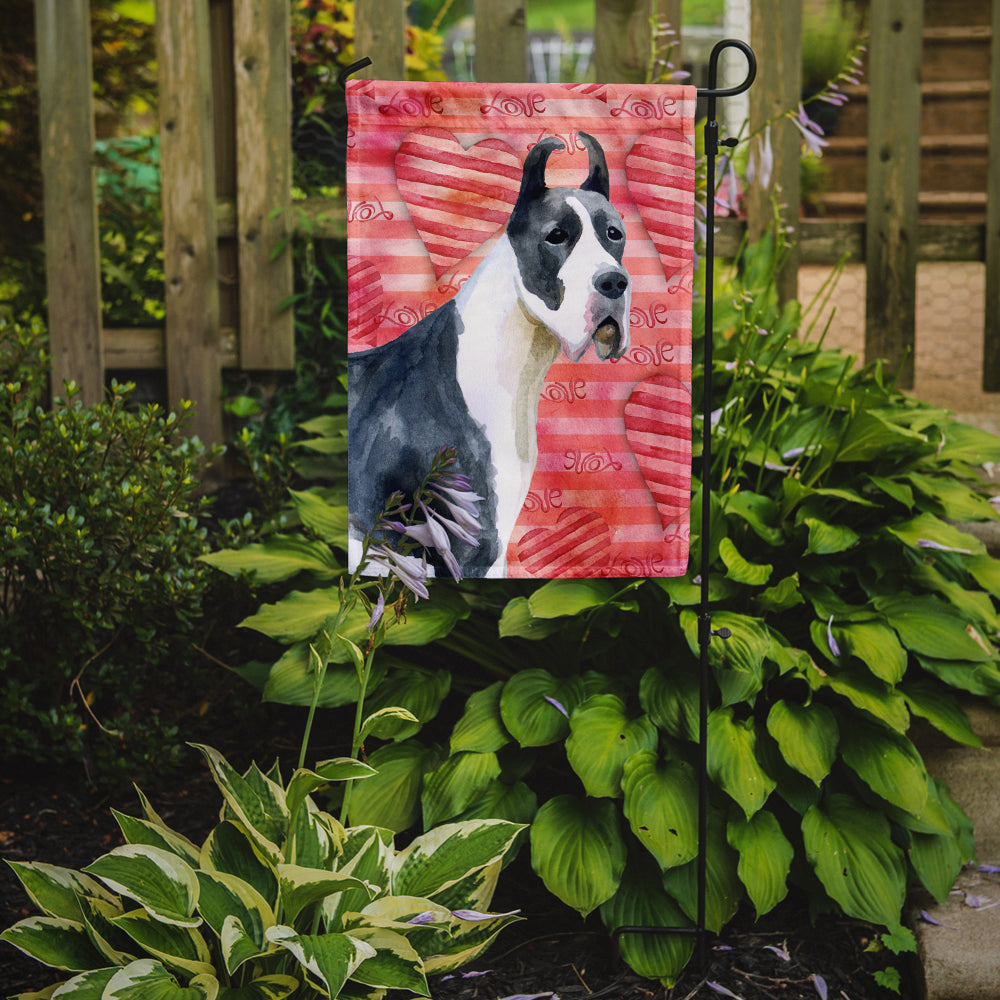 Harlequin Great Dane Love Garden Flag - Outdoor Decorative Yard Flag BB9730GF