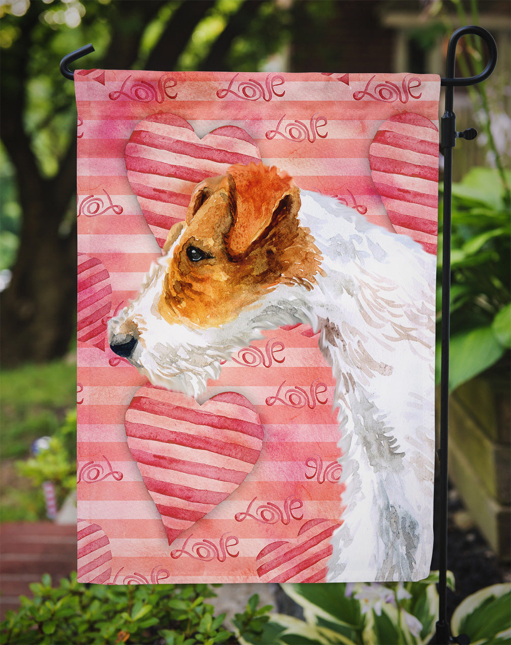 Fox Terrier Love Garden Flag Mailbox Decorative Yard Banner Outside Patio Artwork for Flower Beds, Garden Size, Multicolor