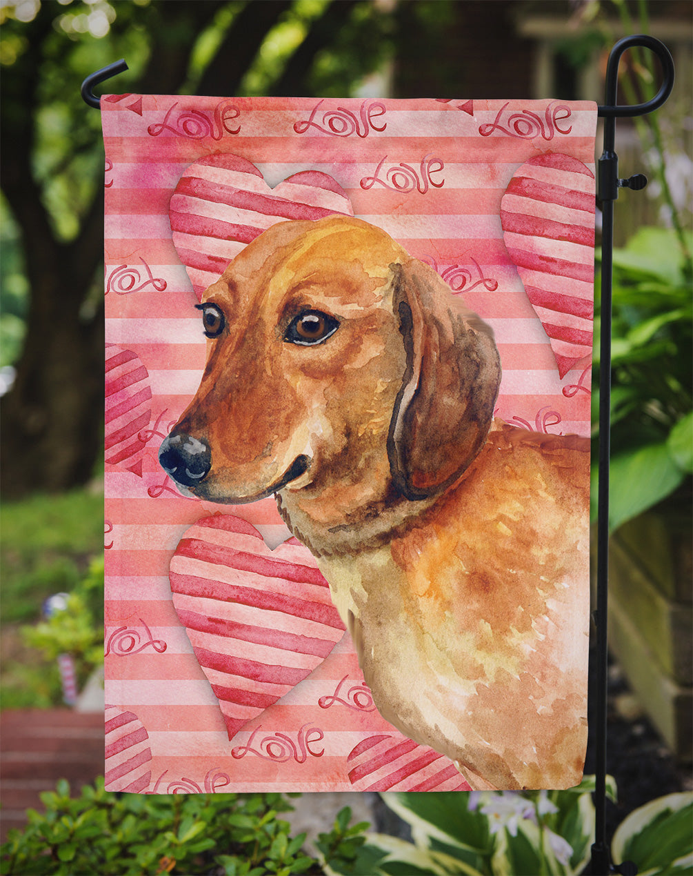 Dachshund Love Garden Flag Mailbox Decorative Yard Banner Outside Patio Artwork for Flower Beds, Garden Size, Multicolor