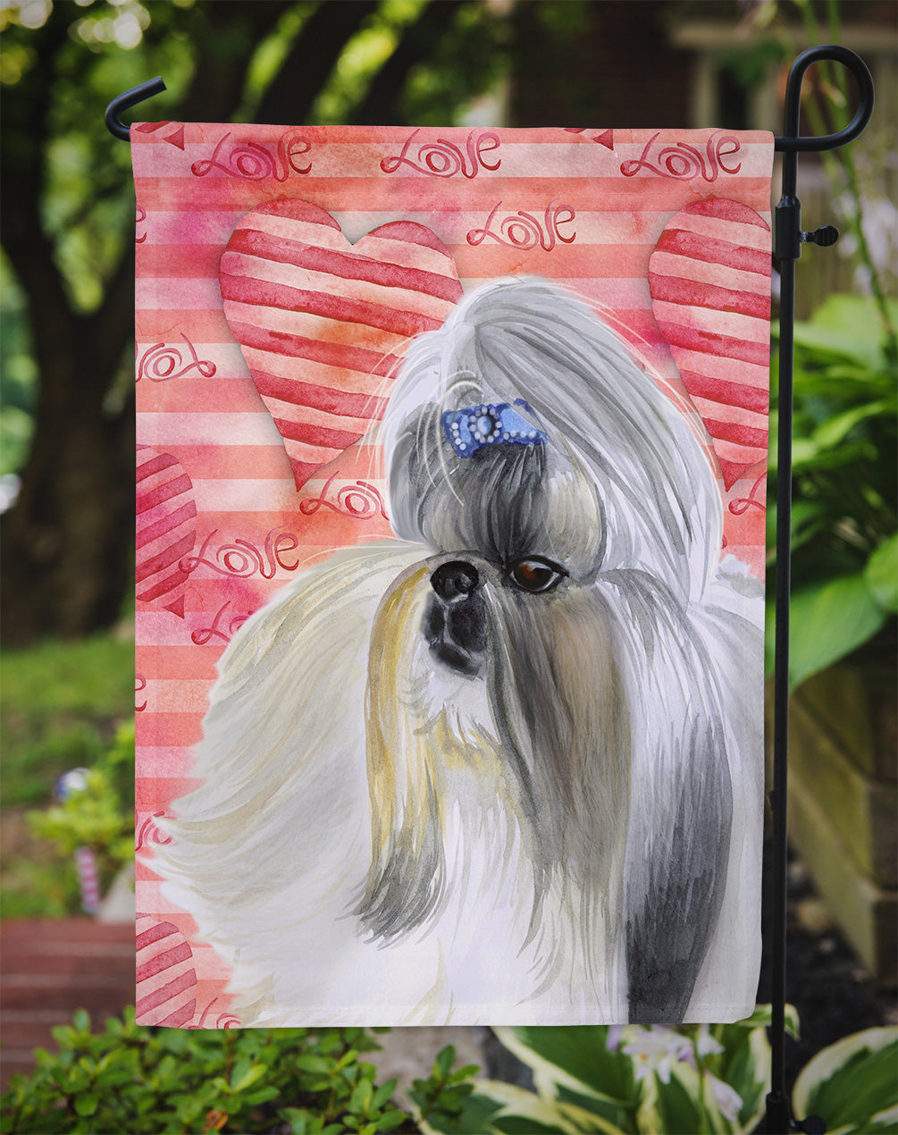 Shih Tzu Love Garden Flag Mailbox Decorative Yard Banner Outside Patio Artwork for Flower Beds, Garden Size, Multicolor