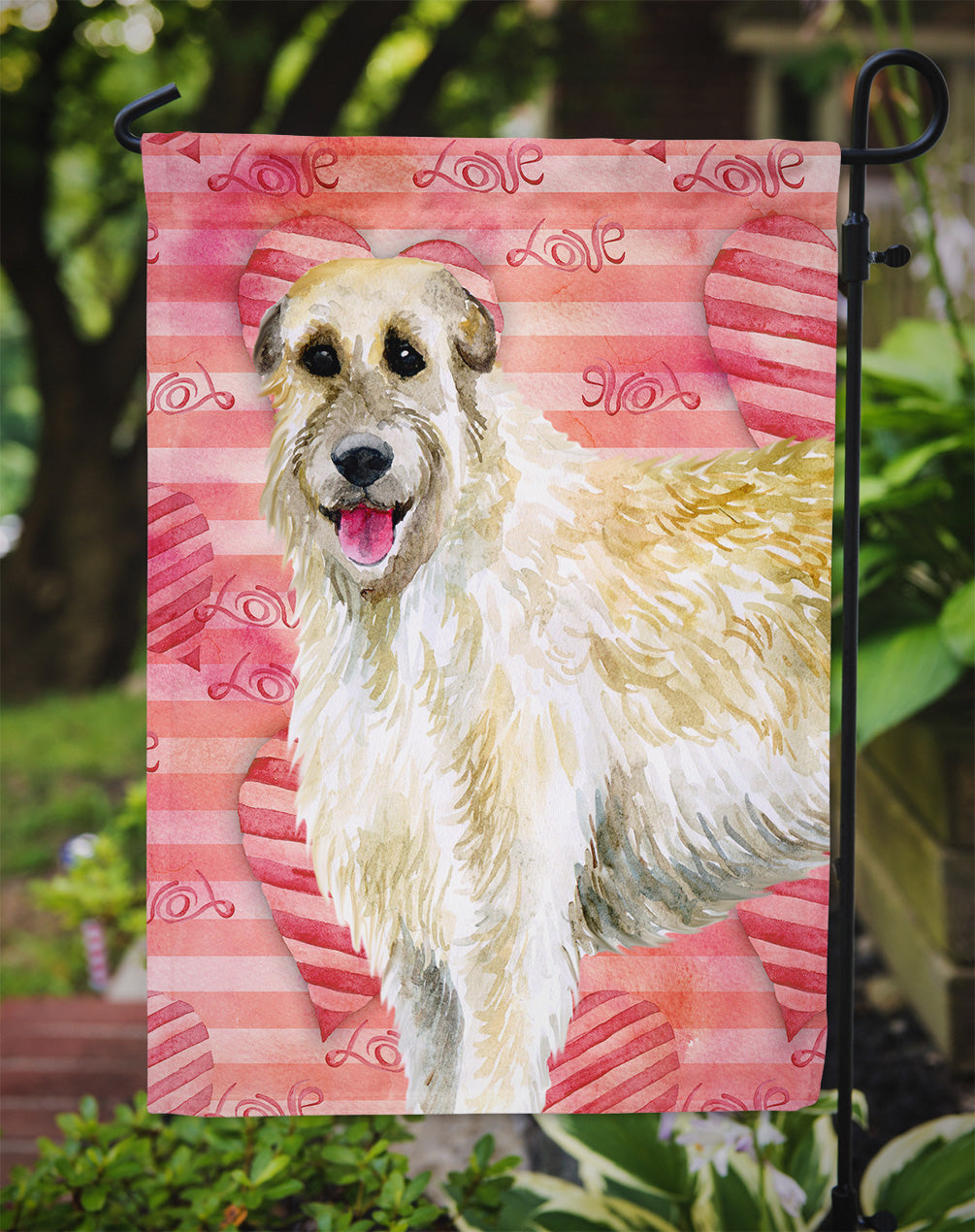 Irish Wolfhound Love Garden Flag Mailbox Decorative Yard Banner Outside Patio Artwork for Flower Beds, Garden Size, Multicolor