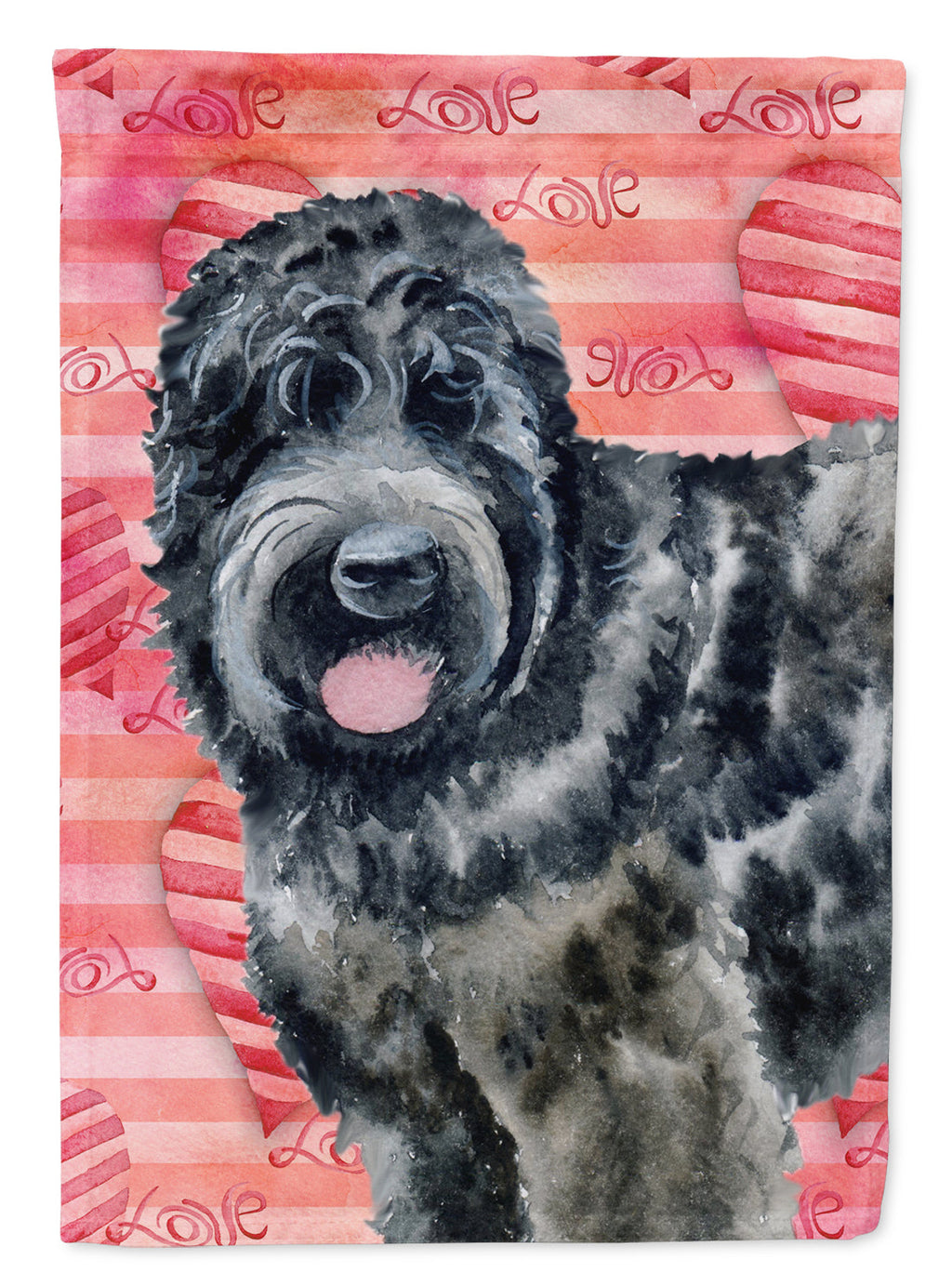 Black Russian Terrier Love Garden Flag Mailbox Decorative Yard Banner Outside Patio Artwork for Flower Beds, Garden Size, Multicolor