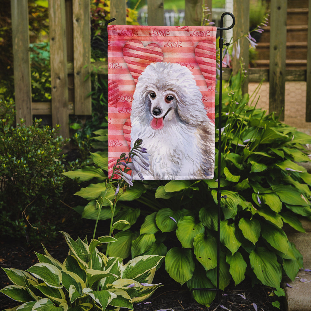 Medium White Poodle Love Garden Flag Mailbox Decorative Yard Banner Outside Patio Artwork for Flower Beds, Garden Size, Multicolor