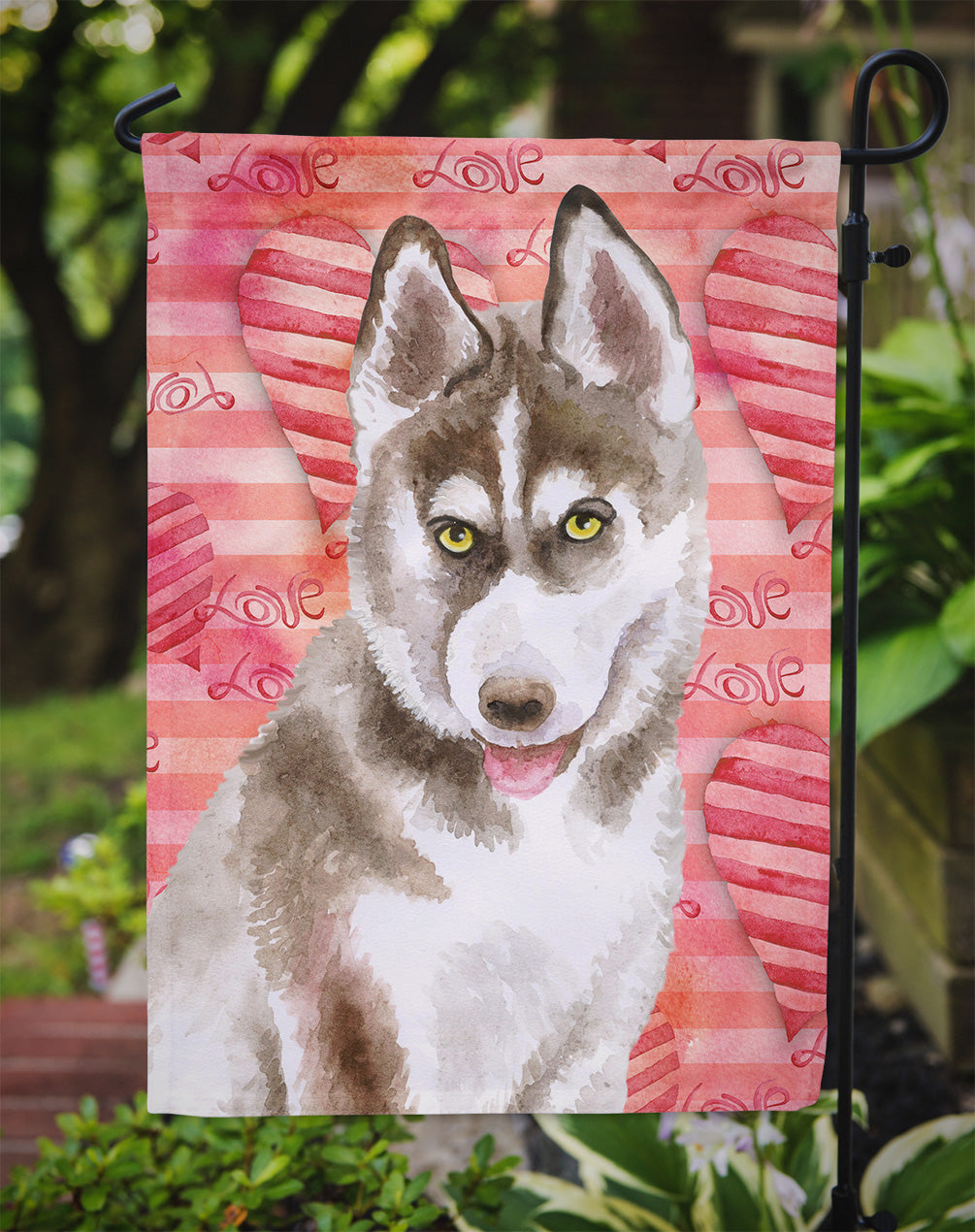 Siberian Husky Grey Love Garden Flag Mailbox Decorative Yard Banner Outside Patio Artwork for Flower Beds, Garden Size, Multicolor