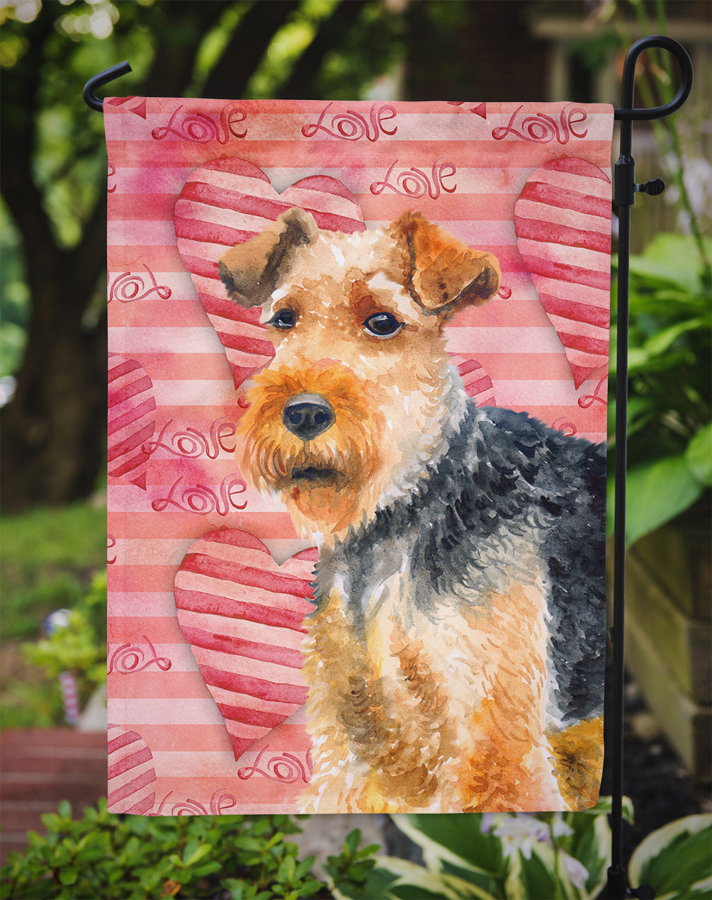 Welsh Terrier Love Garden Flag Mailbox Decorative Yard Banner Outside Patio Artwork for Flower Beds, Garden Size, Multicolor