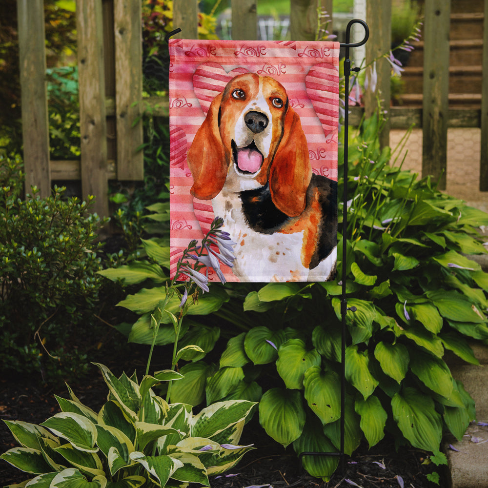 Basset Hound Love Garden Flag Mailbox Decorative Yard Banner Outside Patio Artwork for Flower Beds, Garden Size, Multicolor