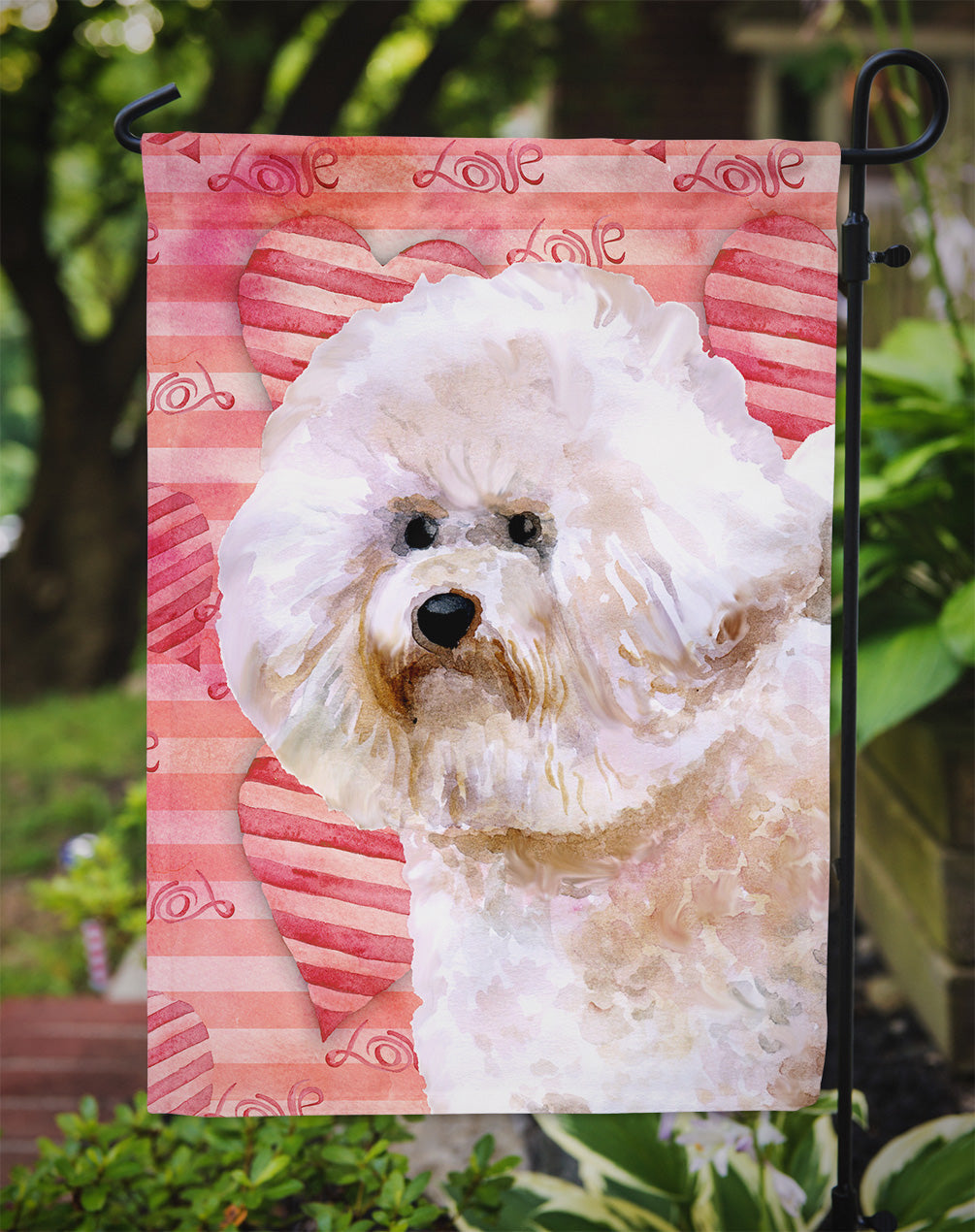 Bichon Frise #2 Love Garden Flag Mailbox Decorative Yard Banner Outside Patio Artwork for Flower Beds, Garden Size, Multicolor