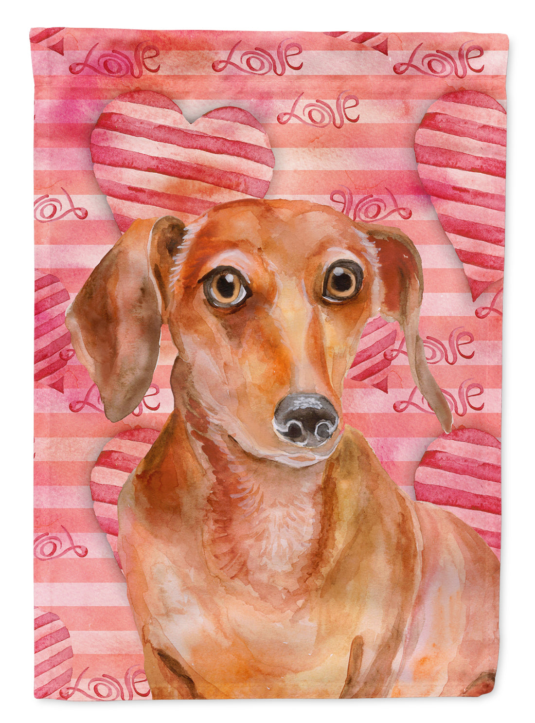 Red Dachshund Love Garden Flag Mailbox Decorative Yard Banner Outside Patio Artwork for Flower Beds, Garden Size, Multicolor