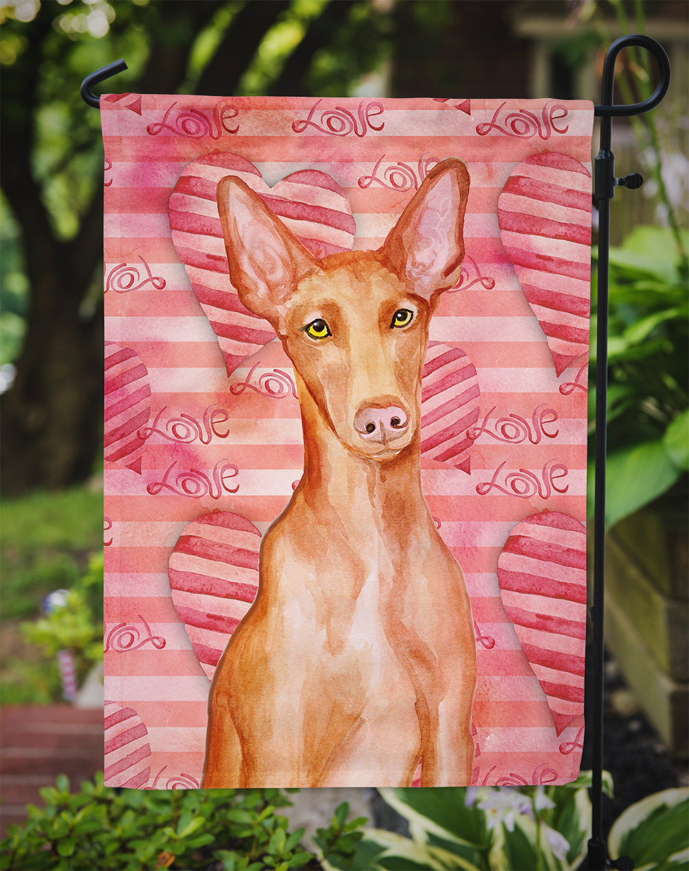Pharaoh Hound Love Garden Flag Mailbox Decorative Yard Banner Outside Patio Artwork for Flower Beds, Garden Size, Multicolor