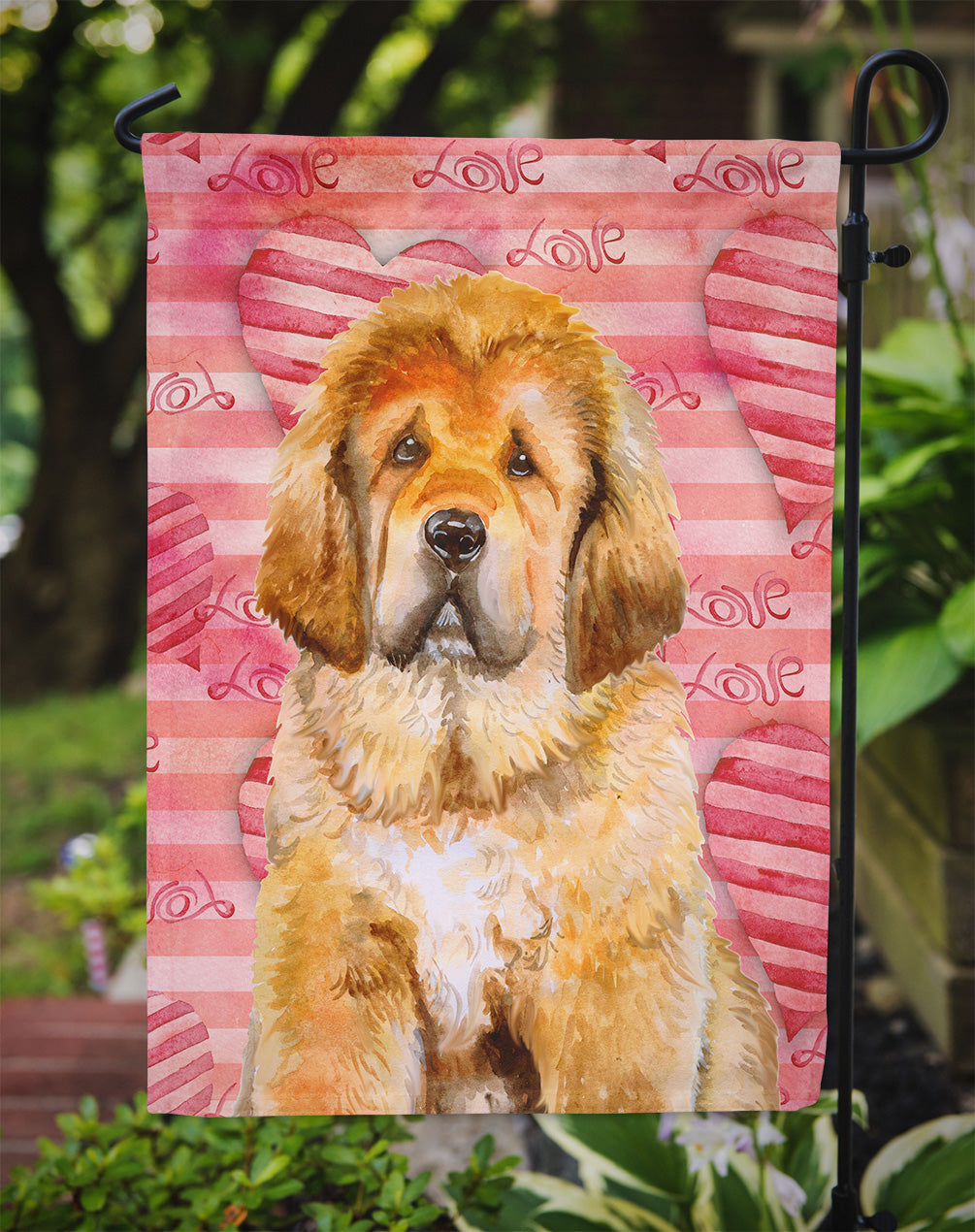 Tibetan Mastiff Love Garden Flag Mailbox Decorative Yard Banner Outside Patio Artwork for Flower Beds, Garden Size, Multicolor