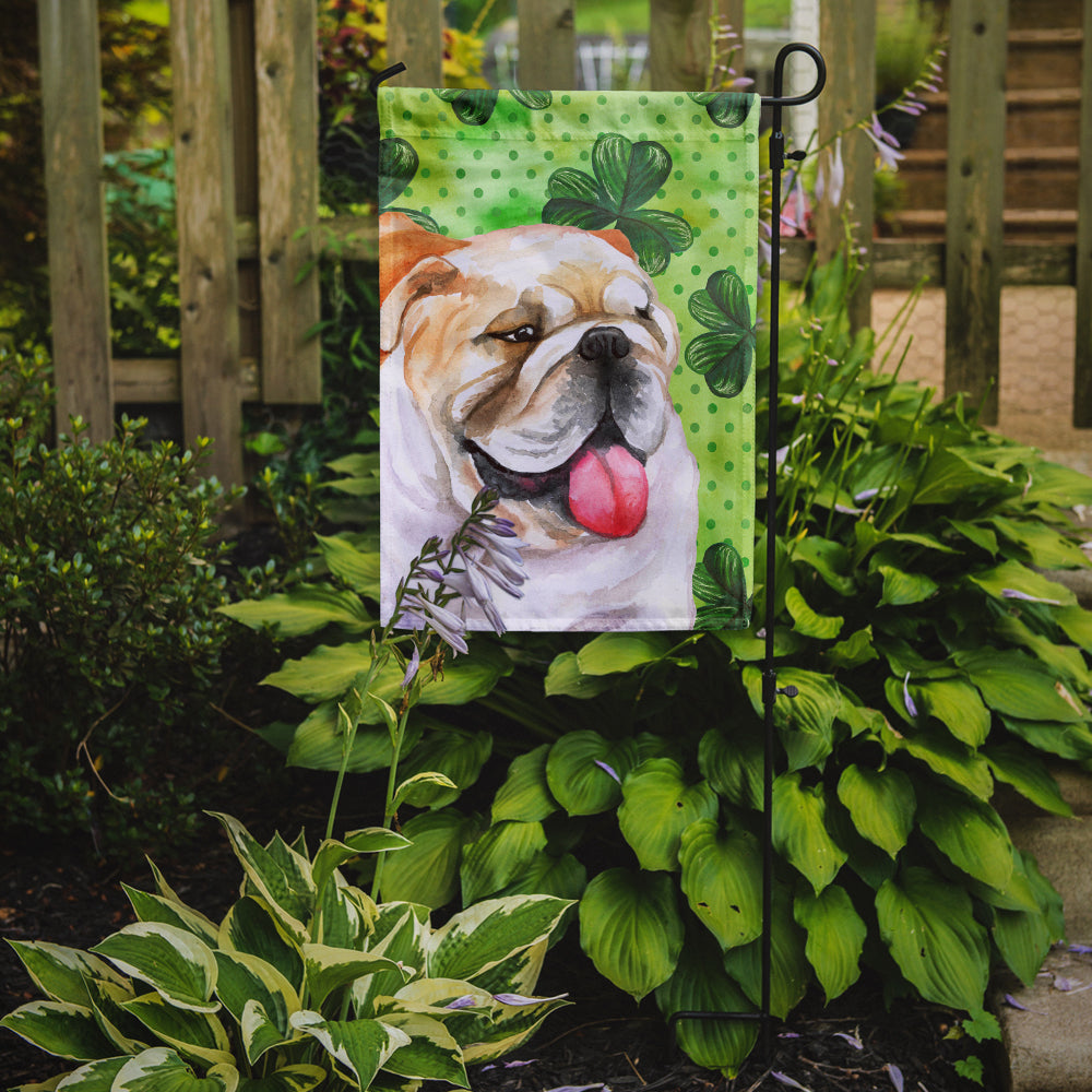 English Bulldog St Patrick's Garden Flag Mailbox Decorative Yard Banner Outside Patio Artwork for Flower Beds, Garden Size, Multicolor