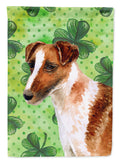 Smooth Fox Terrier St Patrick's Garden Flag Mailbox Decorative Yard Banner Outside Patio Artwork for Flower Beds, Garden Size, Multicolor