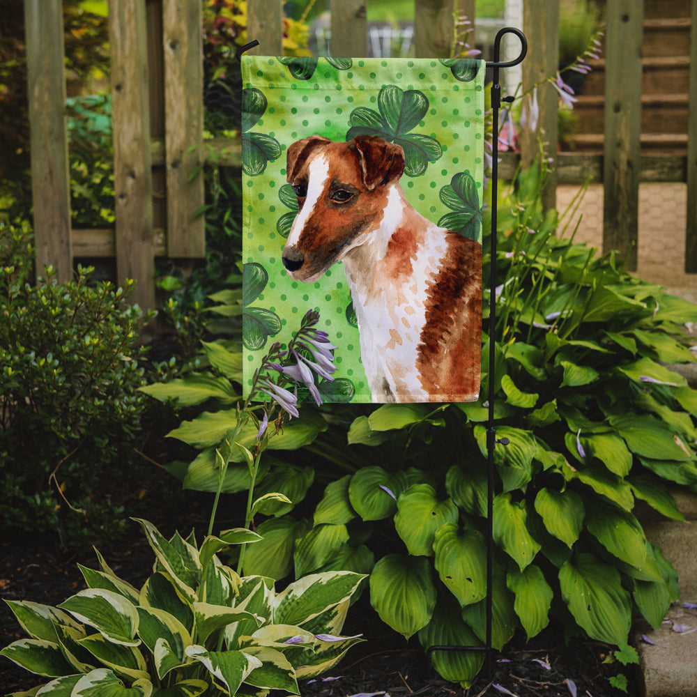 Smooth Fox Terrier St Patrick's Garden Flag Mailbox Decorative Yard Banner Outside Patio Artwork for Flower Beds, Garden Size, Multicolor