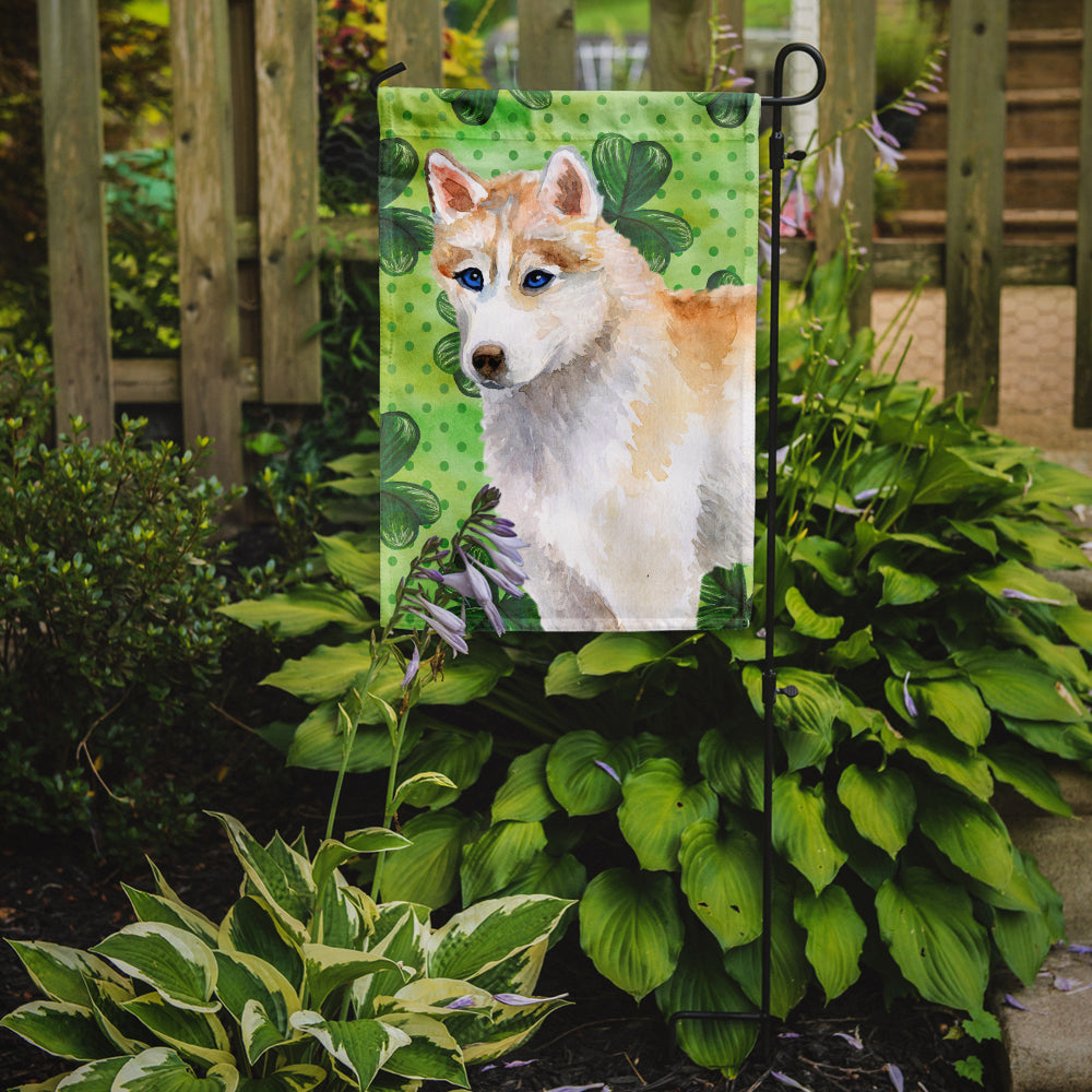 Siberian Husky St Patrick's Garden Flag Mailbox Decorative Yard Banner Outside Patio Artwork for Flower Beds, Garden Size, Multicolor