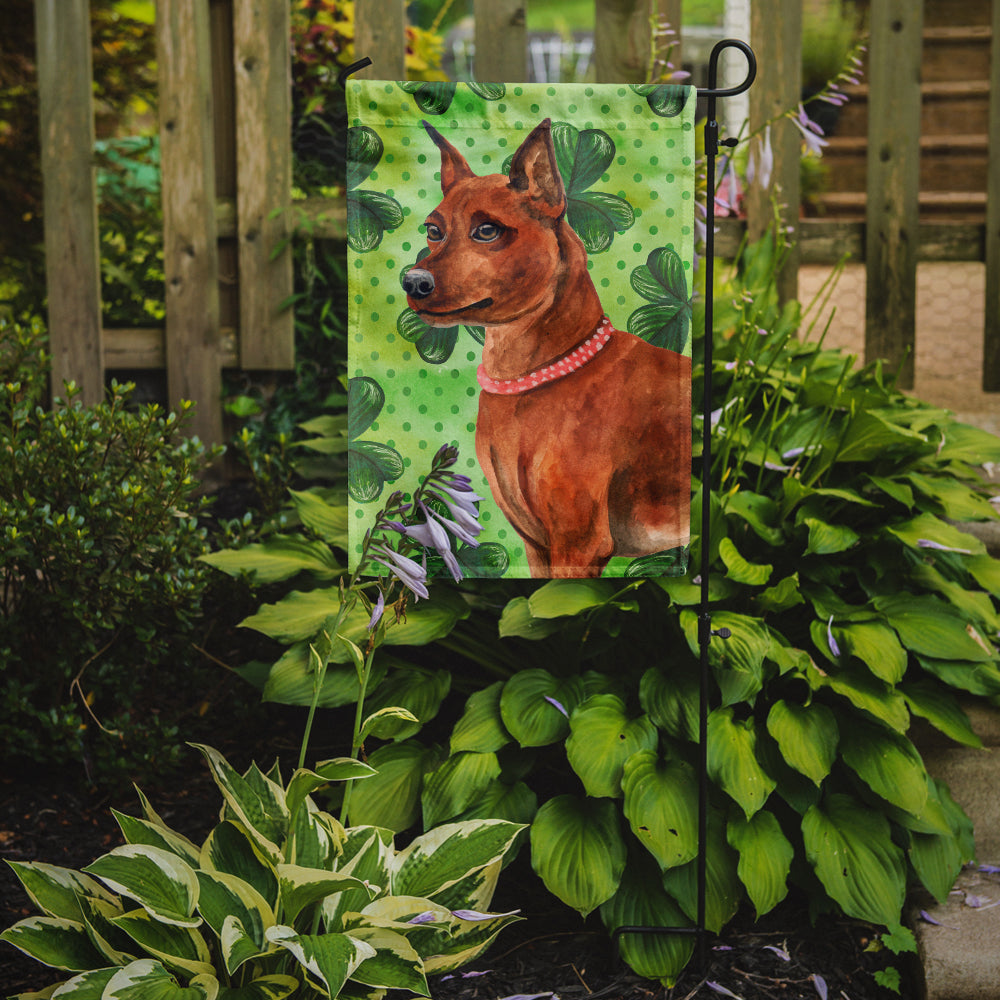 Miniature Pinscher St Patrick's Garden Flag Mailbox Decorative Yard Banner Outside Patio Artwork for Flower Beds, Garden Size, Multicolor