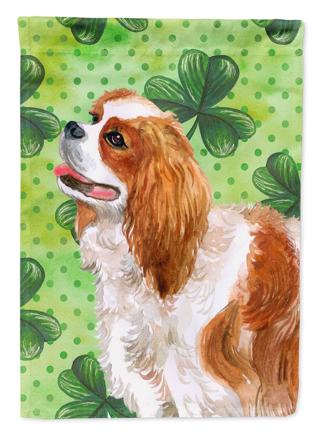 Cavalier Spaniel St Patrick's Garden Flag Mailbox Decorative Yard Banner Outside Patio Artwork for Flower Beds, Garden Size, Multicolor