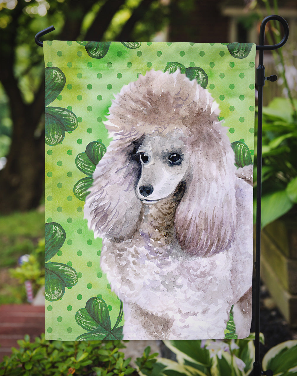 Poodle St Patrick's Garden Flag Mailbox Decorative Yard Banner Outside Patio Artwork for Flower Beds, Garden Size, Multicolor