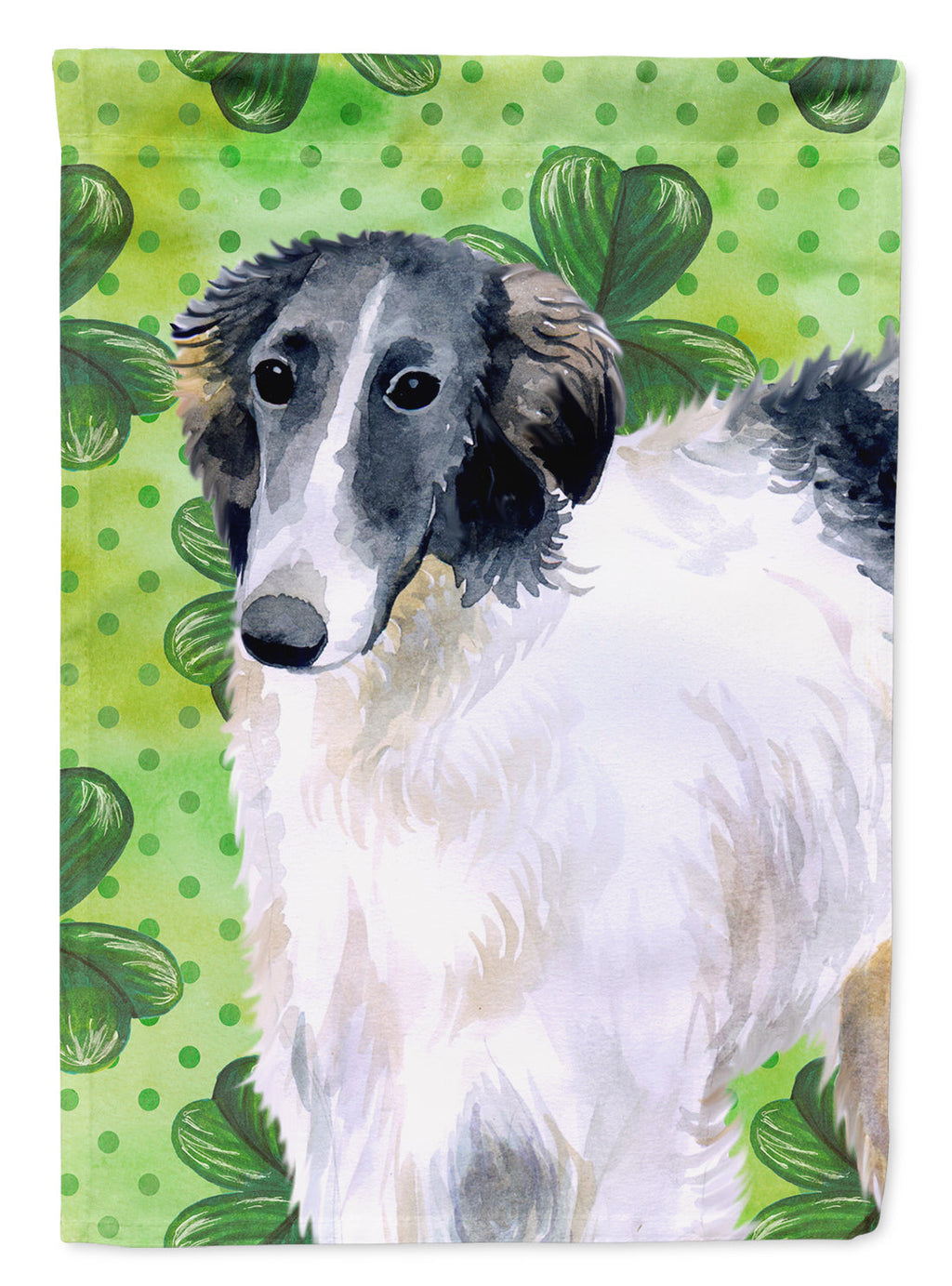 Borzoi St Patrick's Garden Flag Mailbox Decorative Yard Banner Outside Patio Artwork for Flower Beds, Garden Size, Multicolor