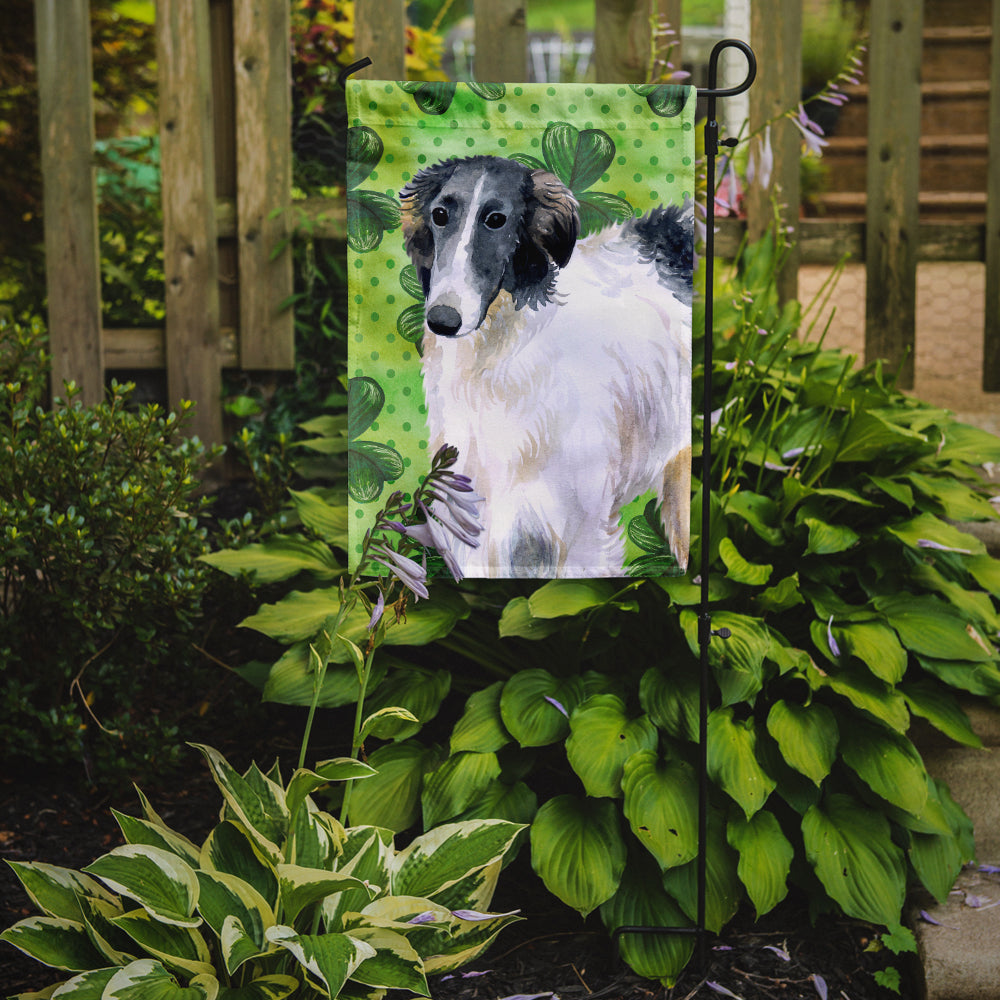 Borzoi St Patrick's Garden Flag Mailbox Decorative Yard Banner Outside Patio Artwork for Flower Beds, Garden Size, Multicolor