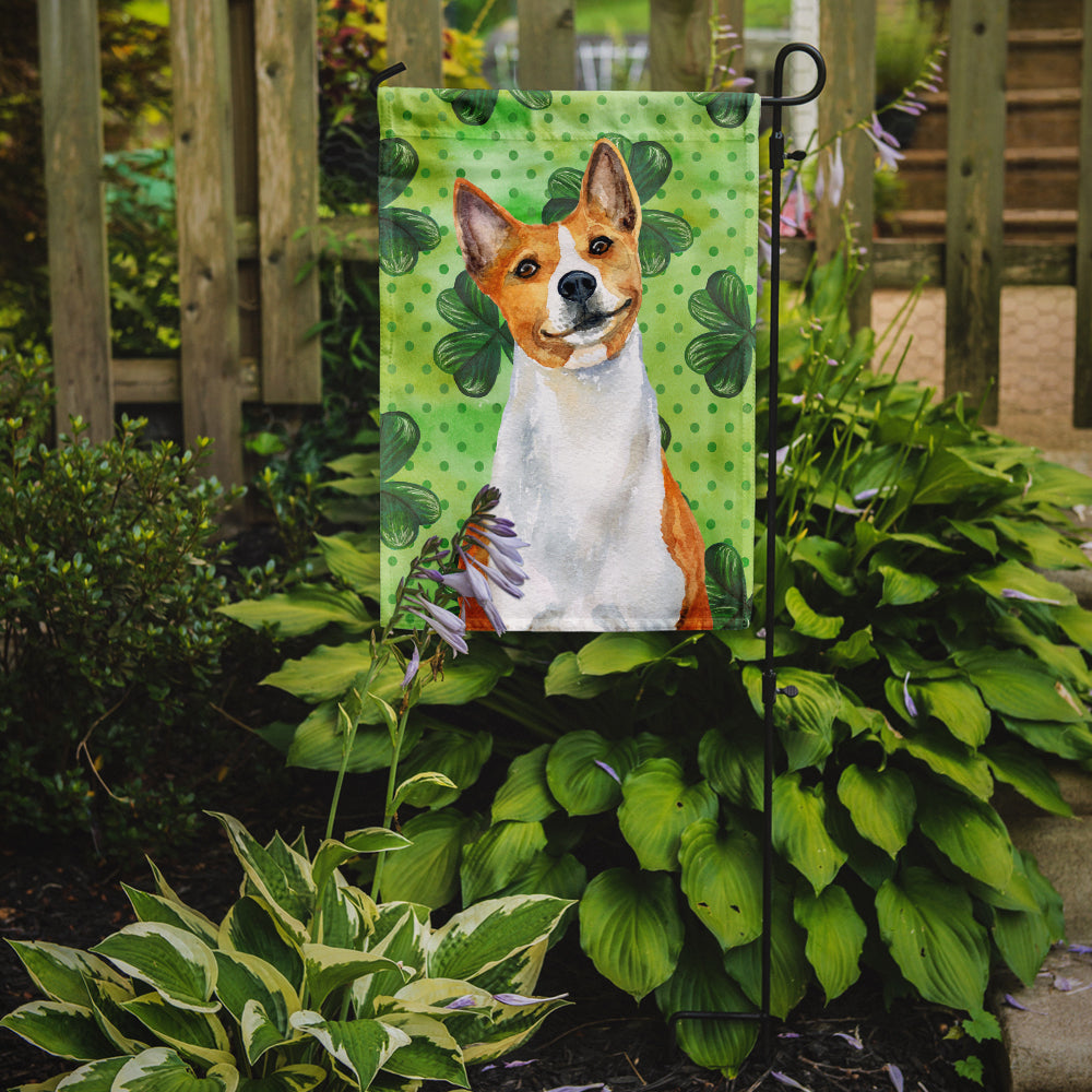 Basenji St Patrick's Garden Flag Mailbox Decorative Yard Banner Outside Patio Artwork for Flower Beds, Garden Size, Multicolor
