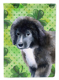 Newfoundland Puppy St Patrick's Garden Flag Mailbox Decorative Yard Banner Outside Patio Artwork for Flower Beds, Garden Size, Multicolor