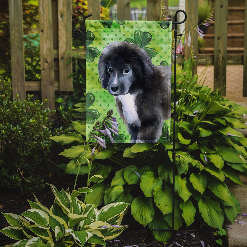 Newfoundland Puppy St Patrick's Garden Flag Mailbox Decorative Yard Banner Outside Patio Artwork for Flower Beds, Garden Size, Multicolor