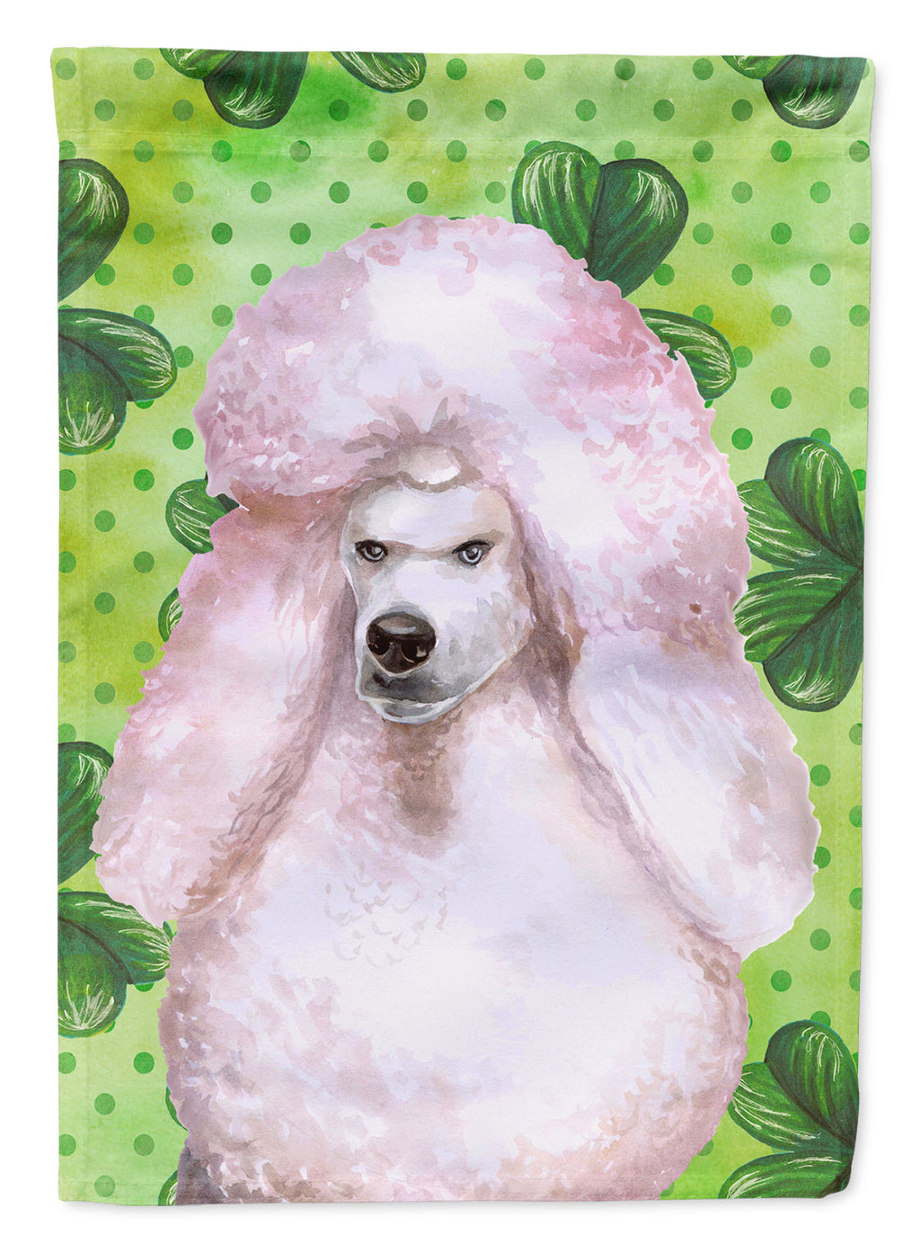 White Standard Poodle St Patrick's Garden Flag Mailbox Decorative Yard Banner Outside Patio Artwork for Flower Beds, Garden Size, Multicolor