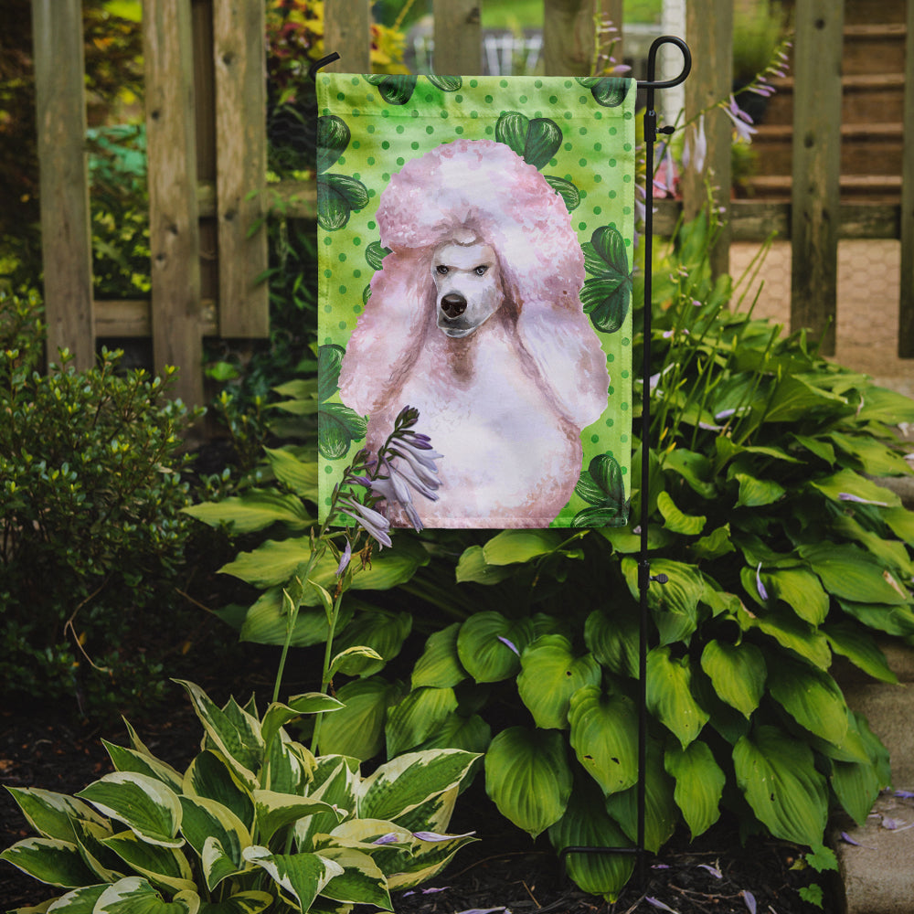 White Standard Poodle St Patrick's Garden Flag Mailbox Decorative Yard Banner Outside Patio Artwork for Flower Beds, Garden Size, Multicolor