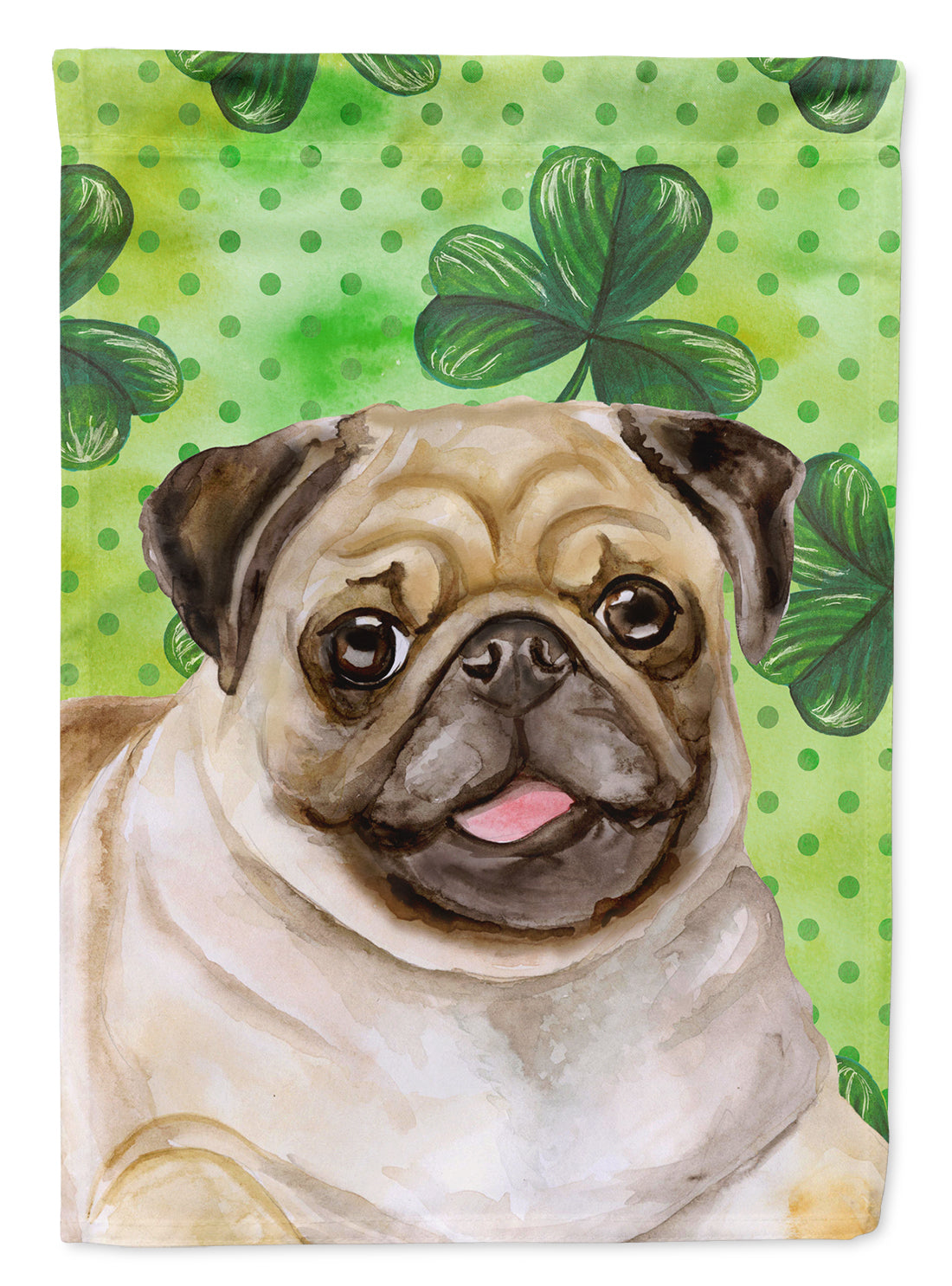 Fawn Pug St Patrick's Garden Flag Mailbox Decorative Yard Banner Outside Patio Artwork for Flower Beds, Garden Size, Multicolor