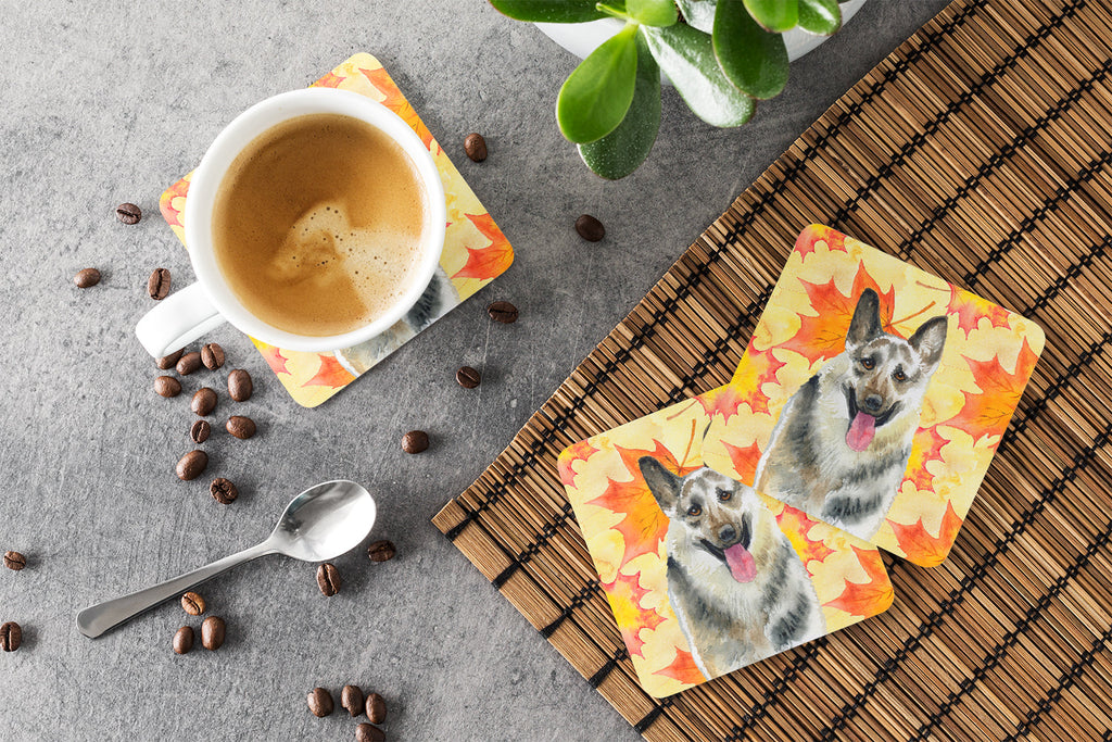 East-European Shepherd Fall Foam Coasters Set of 4 Cup Coasters for Indoor Outdoor, Tabletop Protection, Anti Slip, Mouse pad Material